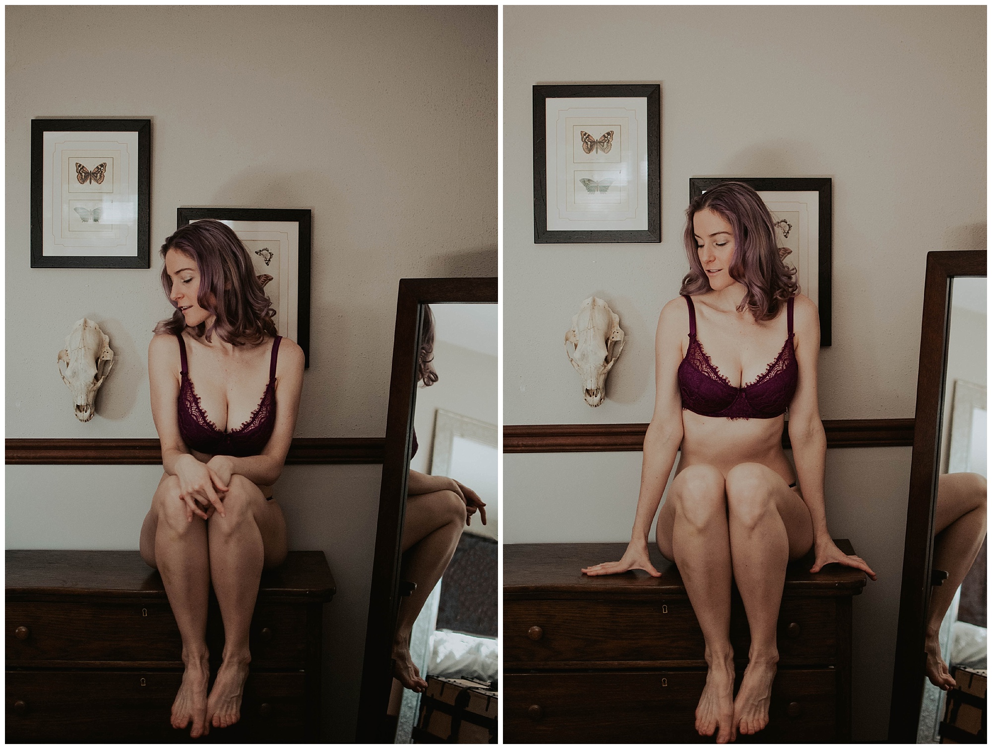 boudoir, boudoir-photographer, boudoir-photography, boudoir-photos, boudoir-session, boudoir-photoshoot, home-boudoir, wallingford-seattle, outdoor-boudoir, backyard-boudoir, bedroom-boudoir, boudoir-inspiration, purple-hair, peacock-feathers, 