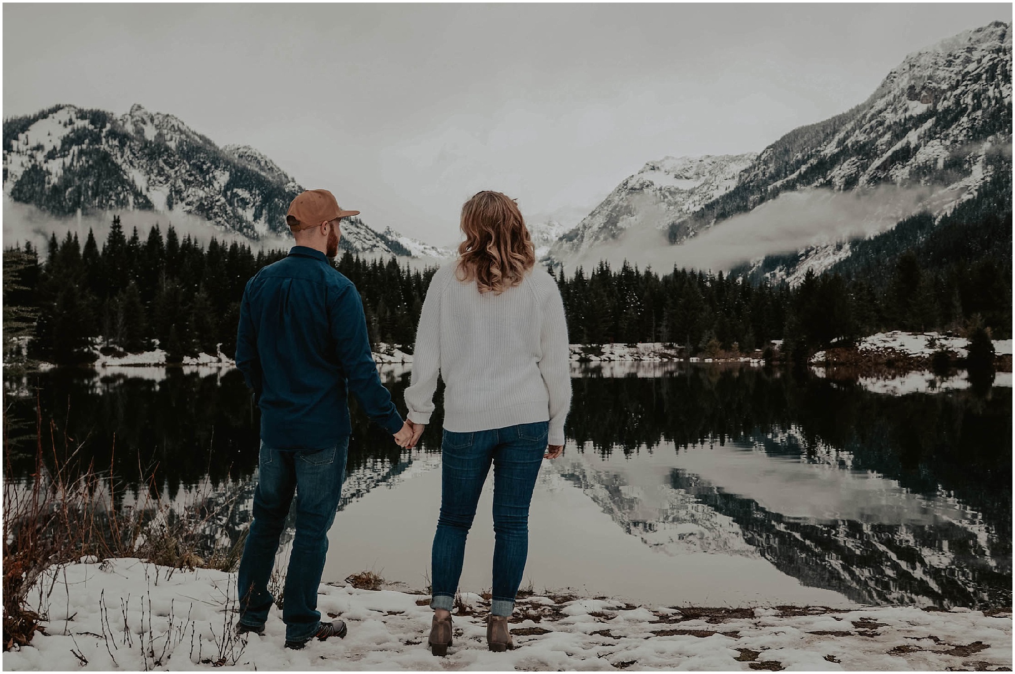 snowy, engagement, engagement-session, engagement-photos, local-photographer, engagement-photographer, washington-photographer, wedding-photographer, elopement-photographer, mountain-engagement, mountain-engagement-session, snow-engagement-photos, mountains, snow, washignton, photographer, photography, outdoor-couple, elopement-photographer, destination-photographer, lake-session, forest-photos,