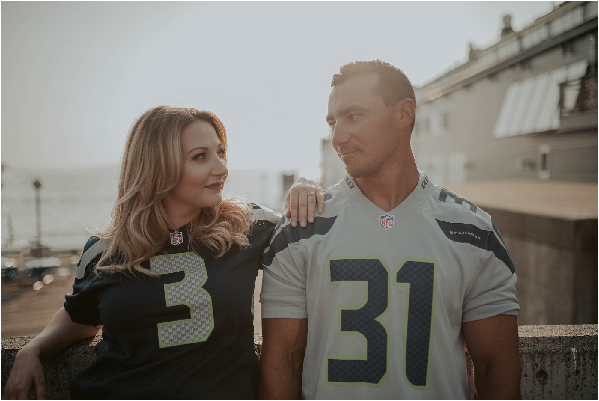 engaged, engagement-photography, engagement-photos, Pioneer-Square, seattle-engagement- seattle-wedding-photographer, Pioneer-Square-Photos, City-Couple, engagement-inspo, Washington-Engagement-Session, Downtown-Seattle-Engagement, Rooftop-Engagement, Seahawk Couple, Seahawk Fans,