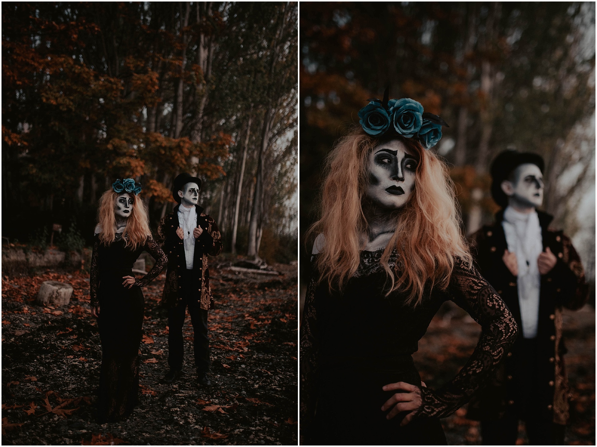 Happy-Halloween, Corpse, Corpse-Bride-Groom, Bride-and-Groom, Face-Paint, Halloween-Photos, Halloween-Lovers, Halloween-photoshoot, Styled-Shoot, Creative-Shoot, Face-Makeup, Dead-Couple, Corpse-Bride, Corpse-Couple, Seattle-Photographer, 