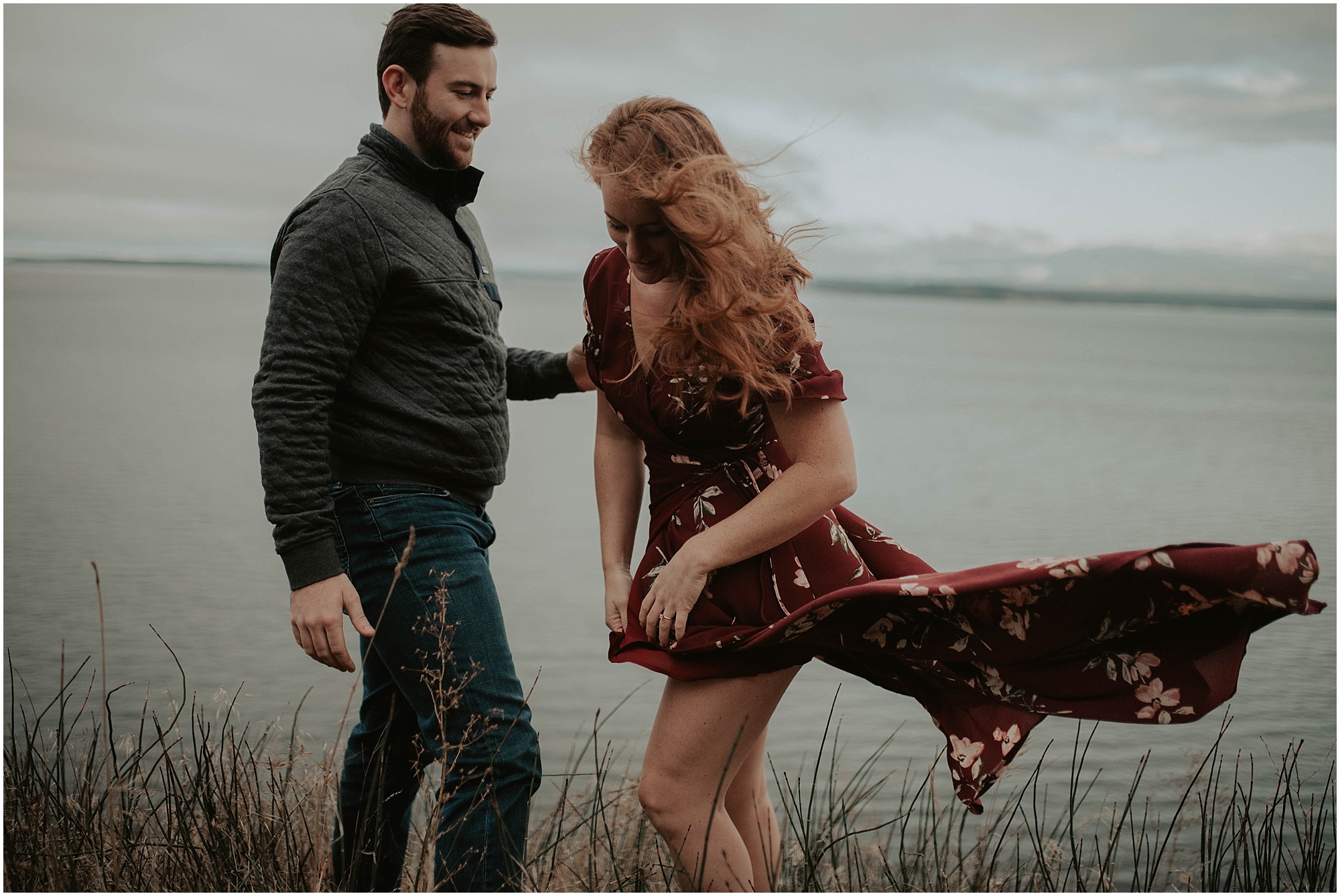 Adventure-Session, engagement-photos, Deception-Pass, Whidbey-Island, Seattle-wedding-photographer, Fort-Casey-Photos, Deception-Pass-Photos, Engagement-Session, Washington-Engagement-Session, Mountain-Engagement, Adventure-Engagement, Ebey's-Landing-Engagement, Red-Head,
