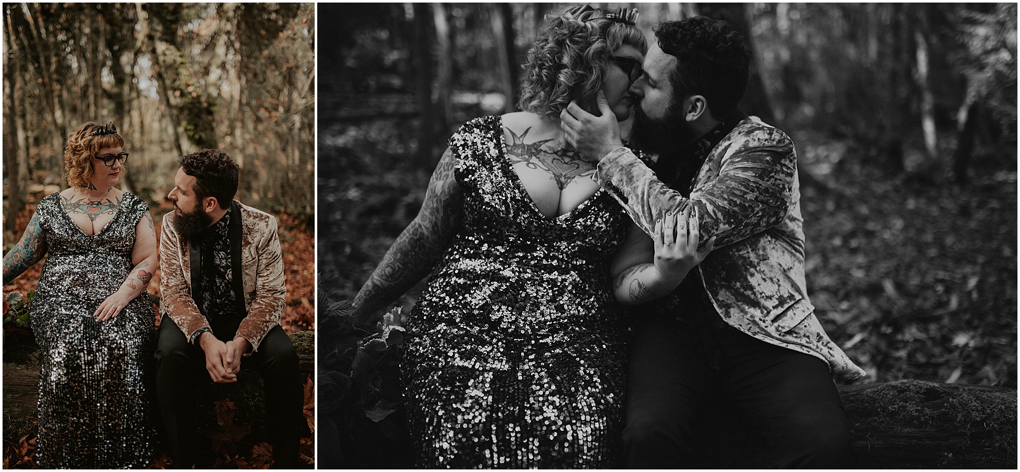 Styled-shoot, Styled-wedding, Point-Defiance-Park, Engaged, Engagement-photos, Styled-Engagement-Session, Engagement-Photographer, Seattle-Wedding-Photographer, Smoke-bomb-photos, Seattle-Intimate-Wedding, Seattle-Wedding, smoke-bomb, Wedding-Photos, Seattle-Wedding-Photos, Rock-and-stone-weddings, outdoor-seattle-Wedding, Forest-Wedding, Tatted-Couple, Sequin-Dress,