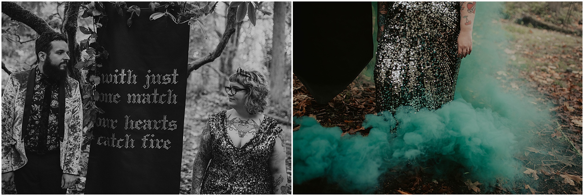 Styled-shoot, Styled-wedding, Point-Defiance-Park, Engaged, Engagement-photos, Styled-Engagement-Session, Engagement-Photographer, Seattle-Wedding-Photographer, Smoke-bomb-photos, Seattle-Intimate-Wedding, Seattle-Wedding, smoke-bomb, Wedding-Photos, Seattle-Wedding-Photos, Rock-and-stone-weddings, outdoor-seattle-Wedding, Forest-Wedding, Tatted-Couple, Sequin-Dress,