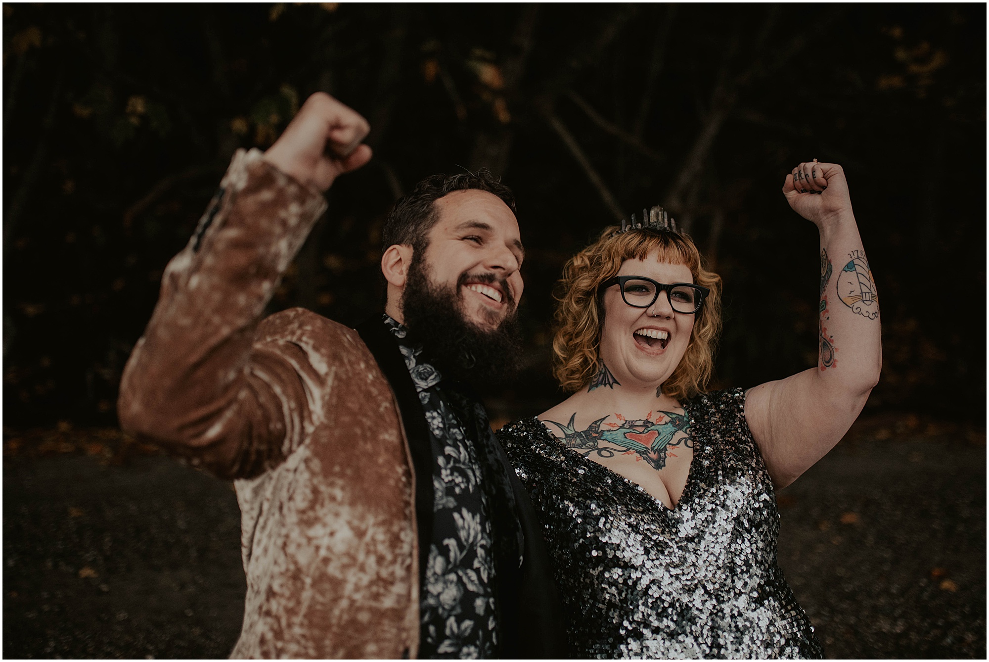 Styled-shoot, Styled-wedding, Point-Defiance-Park, Engaged, Engagement-photos, Styled-Engagement-Session, Engagement-Photographer, Seattle-Wedding-Photographer, Smoke-bomb-photos, Seattle-Intimate-Wedding, Seattle-Wedding, smoke-bomb, Wedding-Photos, Seattle-Wedding-Photos, Rock-and-stone-weddings, outdoor-seattle-Wedding, Forest-Wedding, Tatted-Couple, Sequin-Dress,