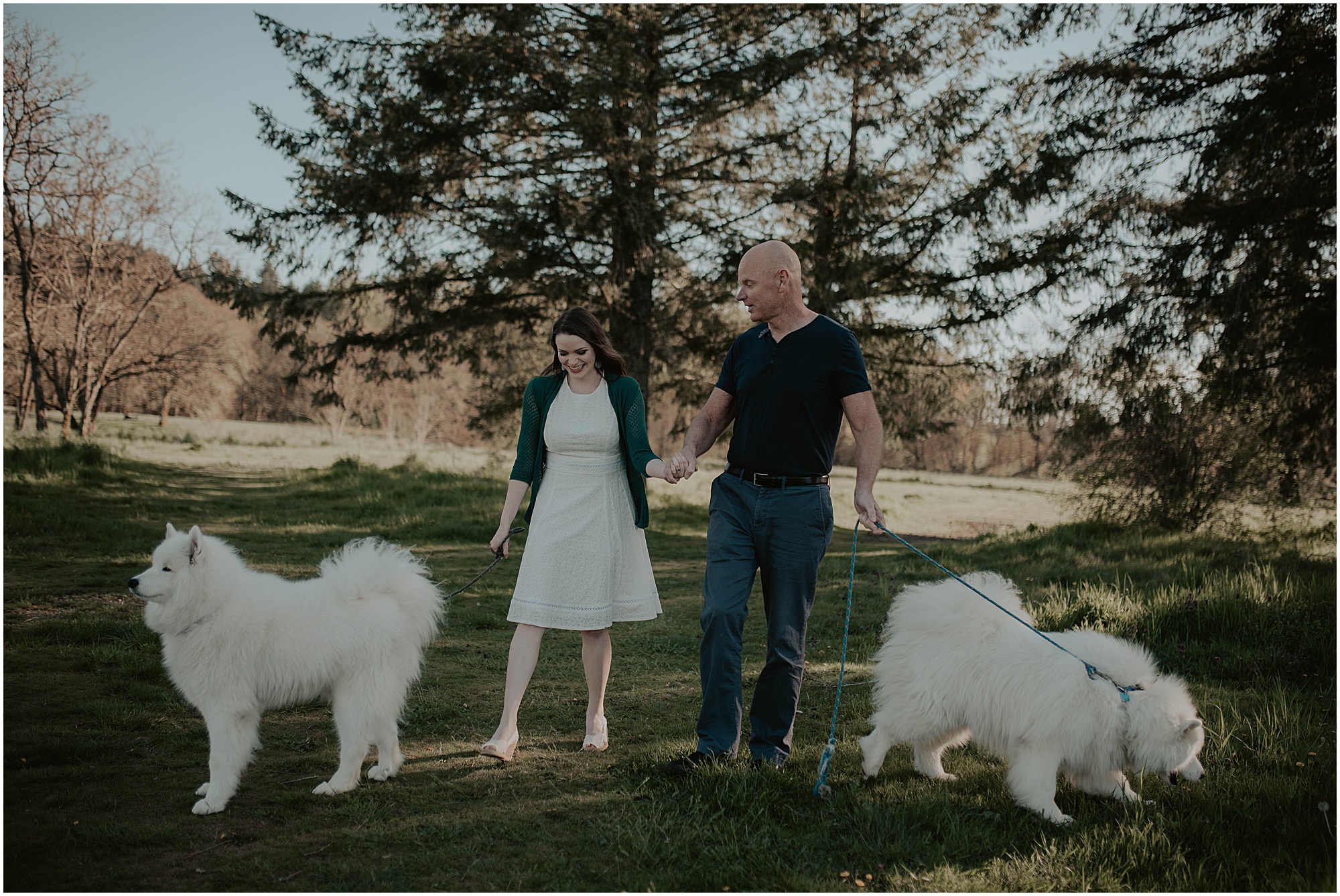Seward-Park, Seattle-Engagement-photos, Engaged, Engagement-photos, Engagement-Session, Engagement-Photographer, Seattle-Wedding-Photographer, dog-session, Seattle-Intimate-Wedding, Seattle-Wedding, Wedding-Photos, Seattle-Wedding-Photos, outdoor-seattle-Wedding, samoyeds, samoyed-dogs, dog-engagement-photos, 