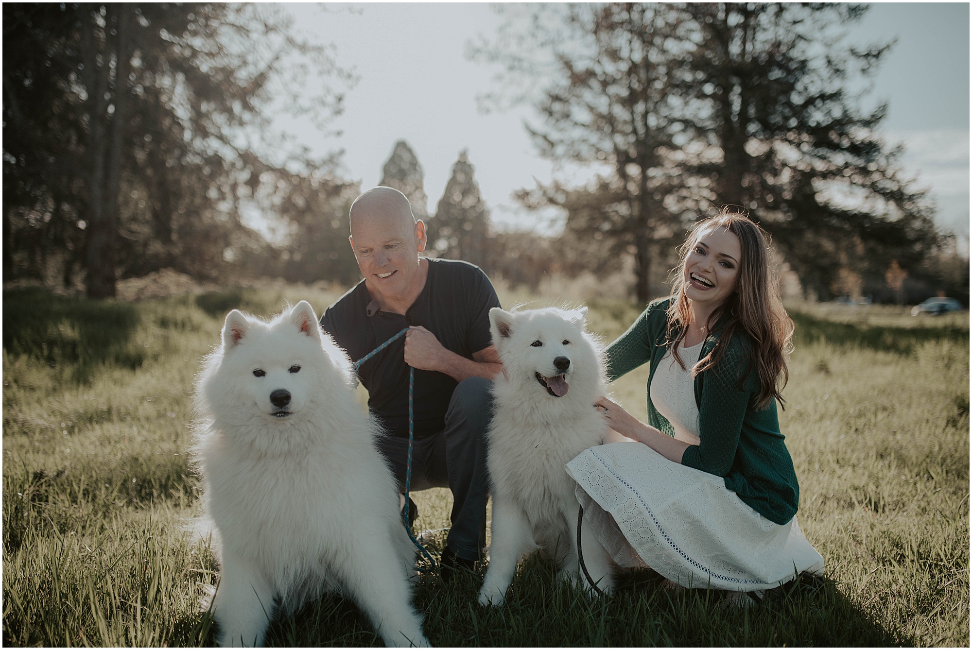 Seward-Park, Seattle-Engagement-photos, Engaged, Engagement-photos, Engagement-Session, Engagement-Photographer, Seattle-Wedding-Photographer, dog-session, Seattle-Intimate-Wedding, Seattle-Wedding, Wedding-Photos, Seattle-Wedding-Photos, outdoor-seattle-Wedding, samoyeds, samoyed-dogs, dog-engagement-photos, 