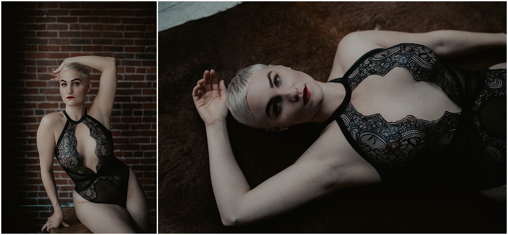 black lace boudoir lingerie set 