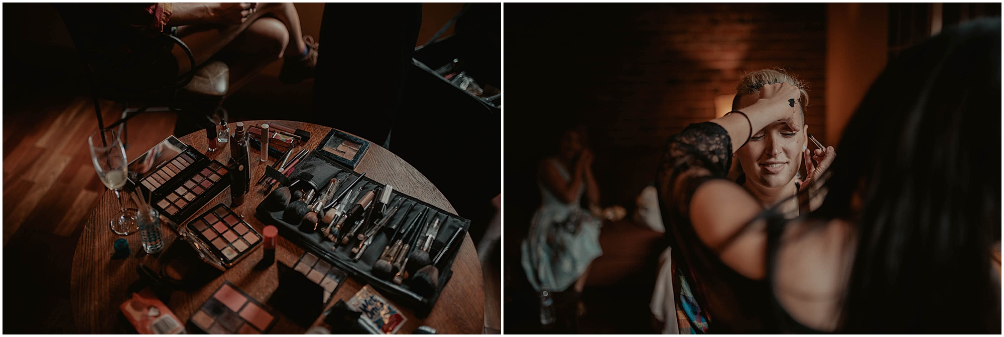 hair and makeup on wedding day