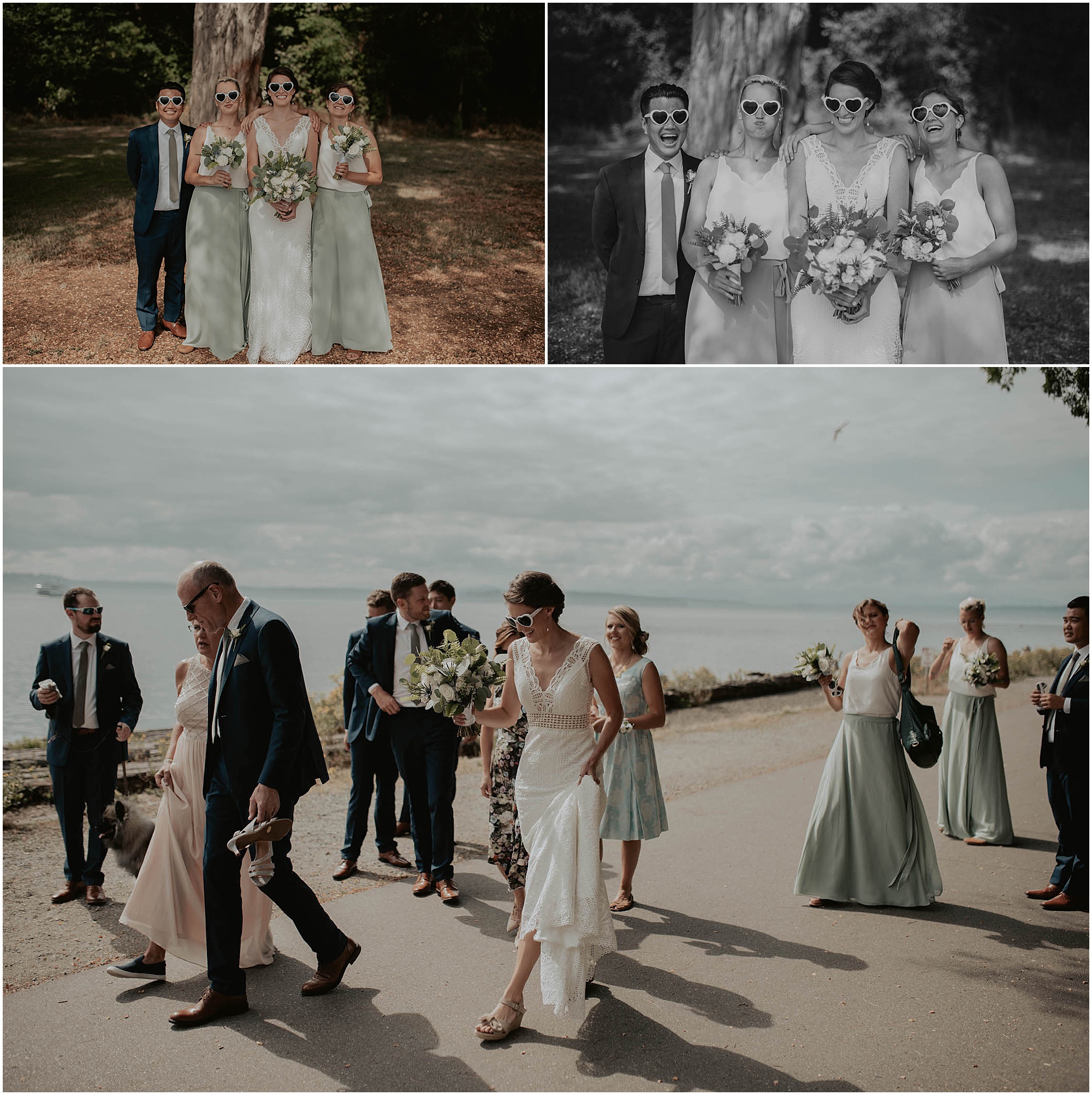 bridal party at lincoln park seattle