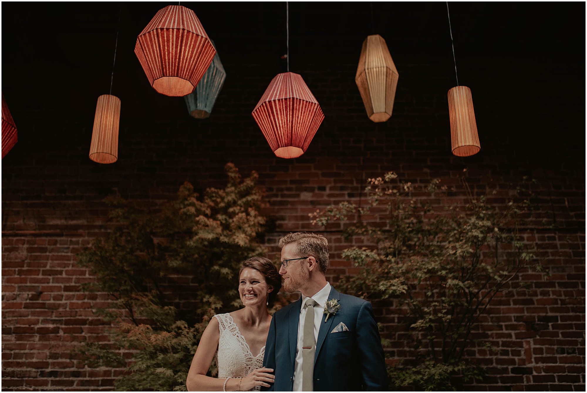couple at wedding venue