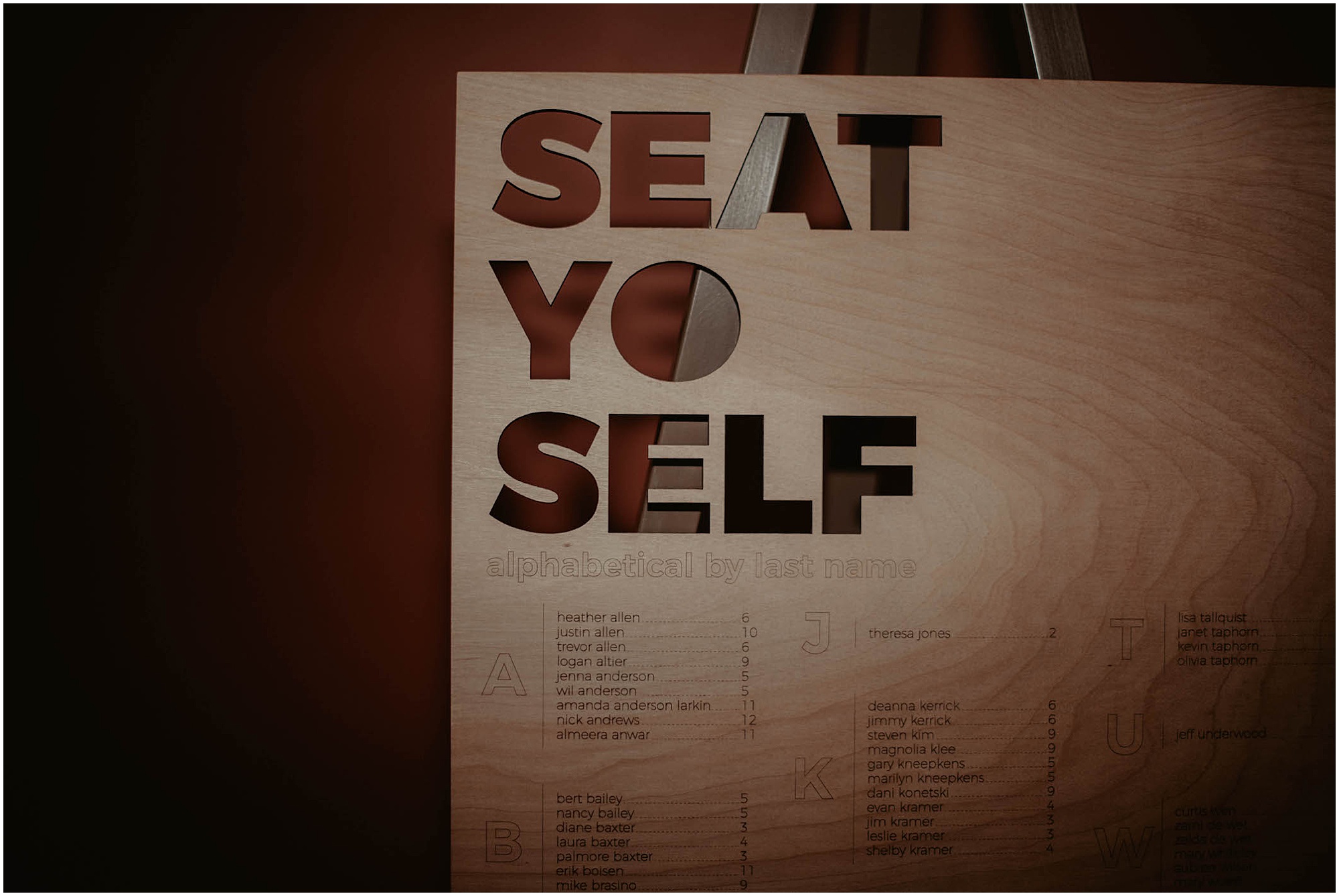 seat yo self wood wedding seating board