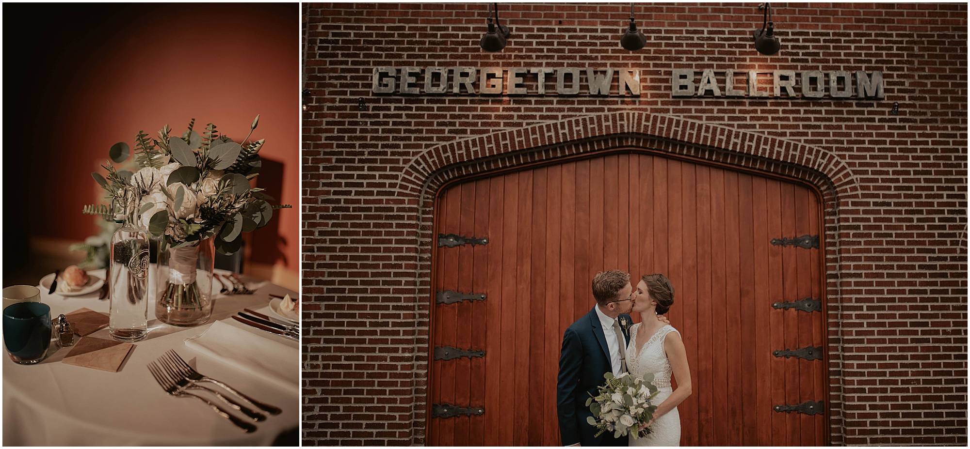 floral arrangement at wedding table