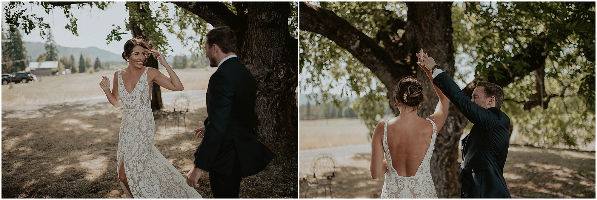 first look on wedding day,