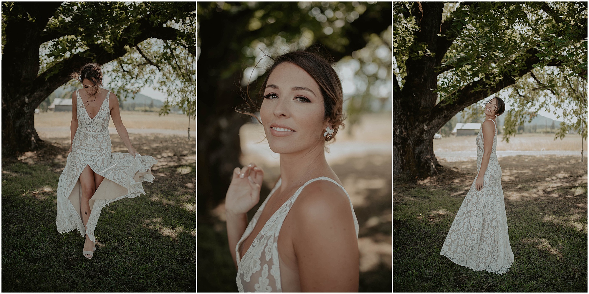 white lace wedding dress, bride on wedding day,