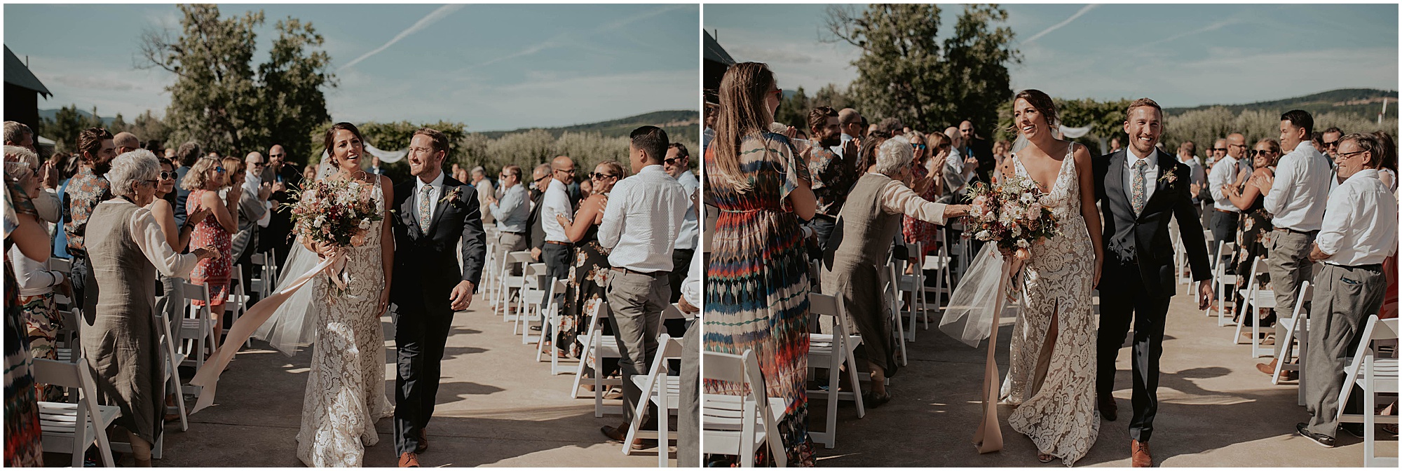 bride and groom walking down the aisle, wedding ceremony,
