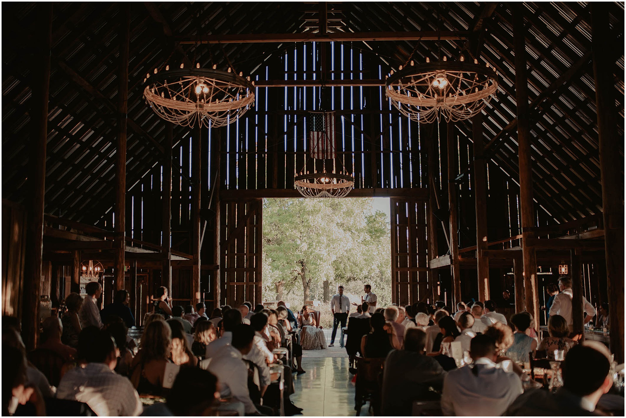 tin roof barn wedding venue, toasts on wedding day,