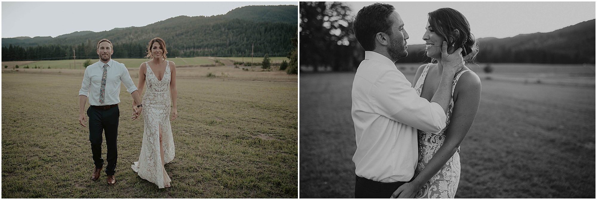 bride and groom on wedding day