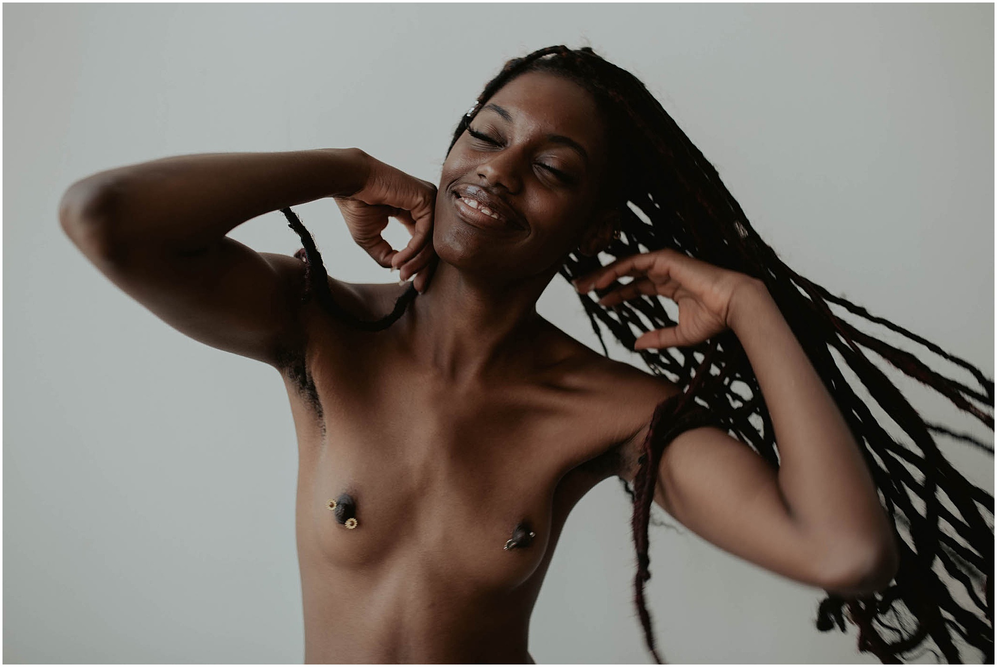 sunflower nipple rings, black joy 