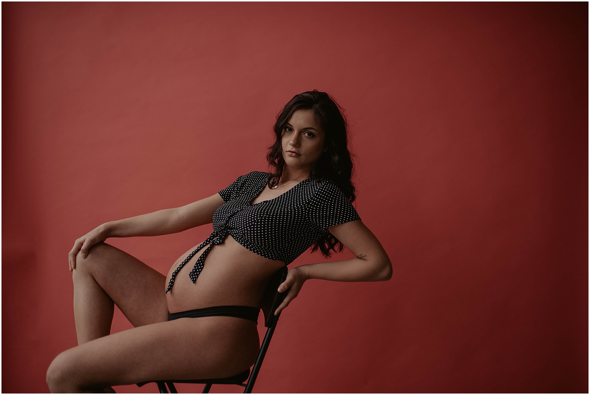 maternity boudoir session ins Seattle studio 