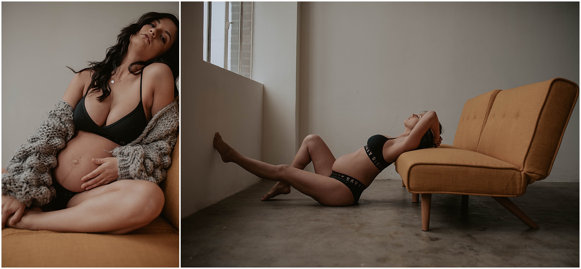 maternity boudoir posing on floor