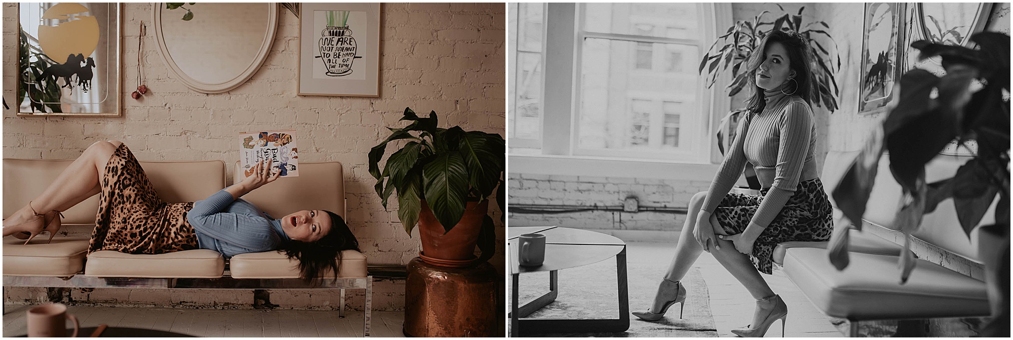 woman posing with feminist book