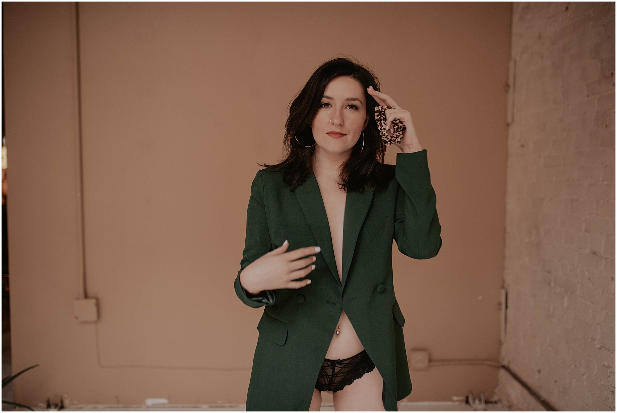 boudoir branding, oversized jacket