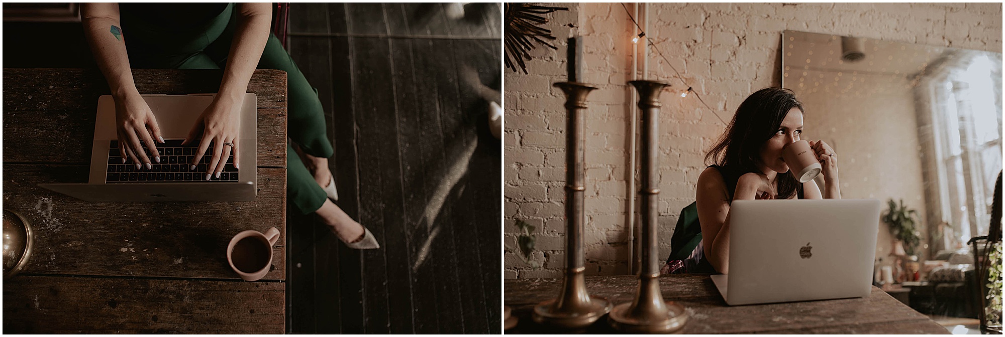 entrepreneur working on laptop in Seattle loft