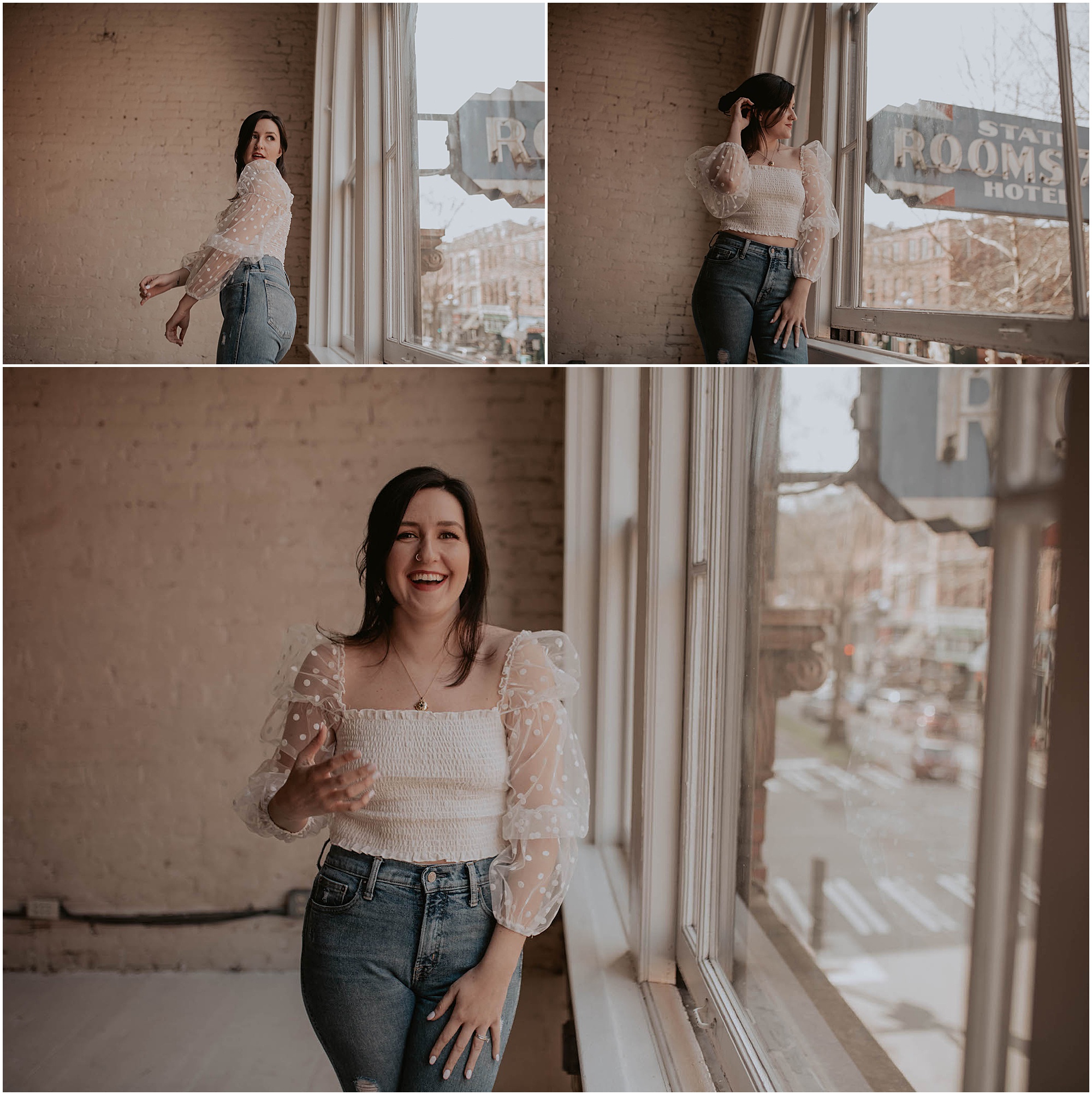 puffy white sleeve shirt on woman