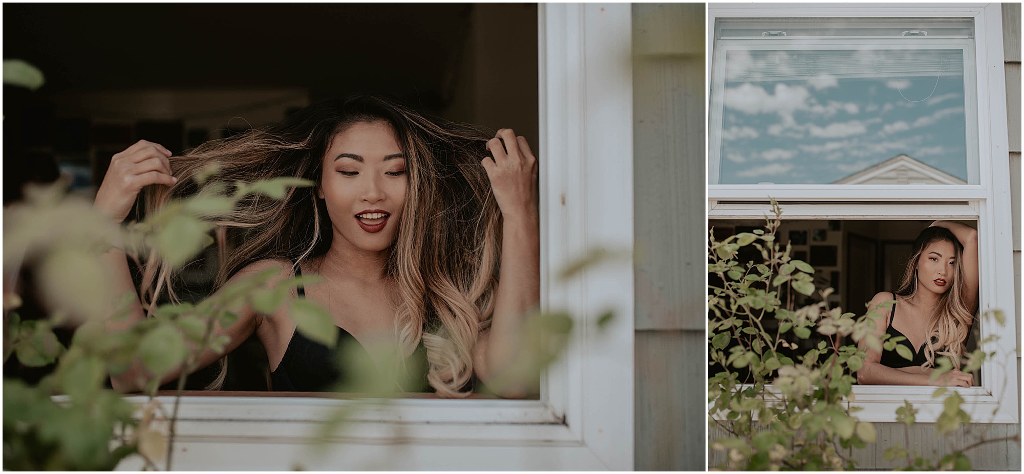 window boudoir session, covid quarantine, 