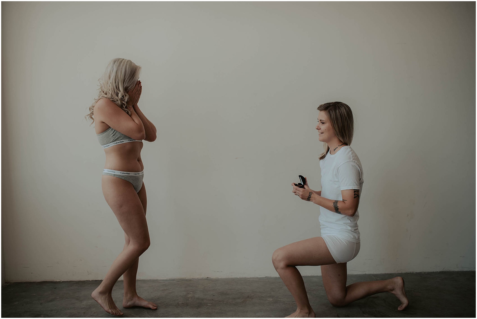 boudoir session surprise proposal, engayged