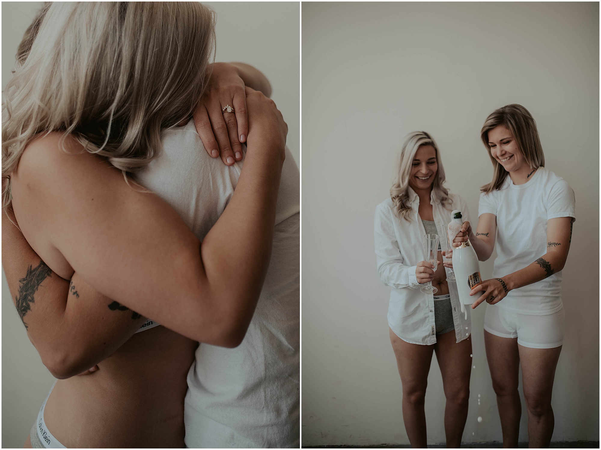 engagement ring, gay proposal at boudoir session, engayged