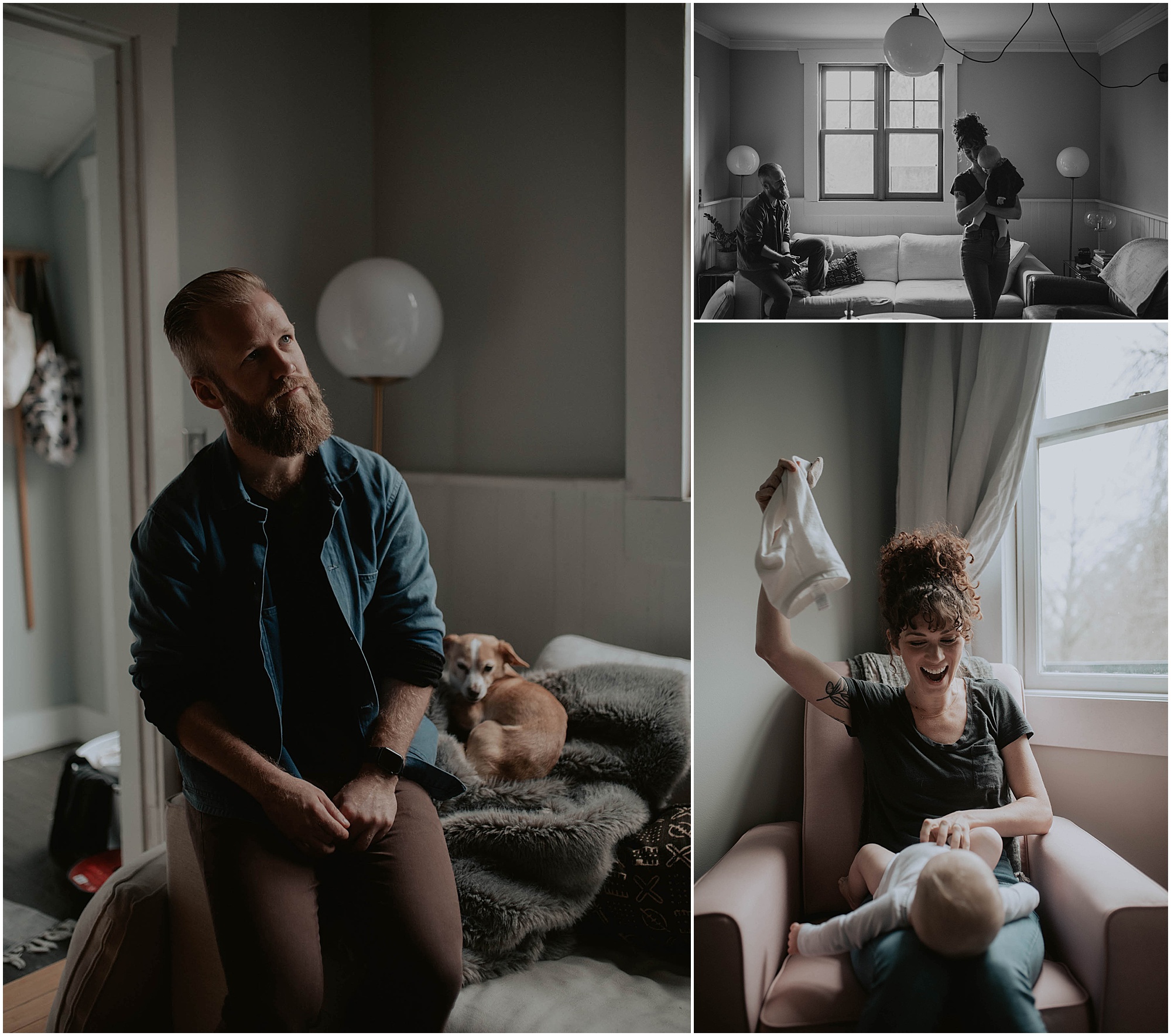 at home family photos, west seattle home, 2020,