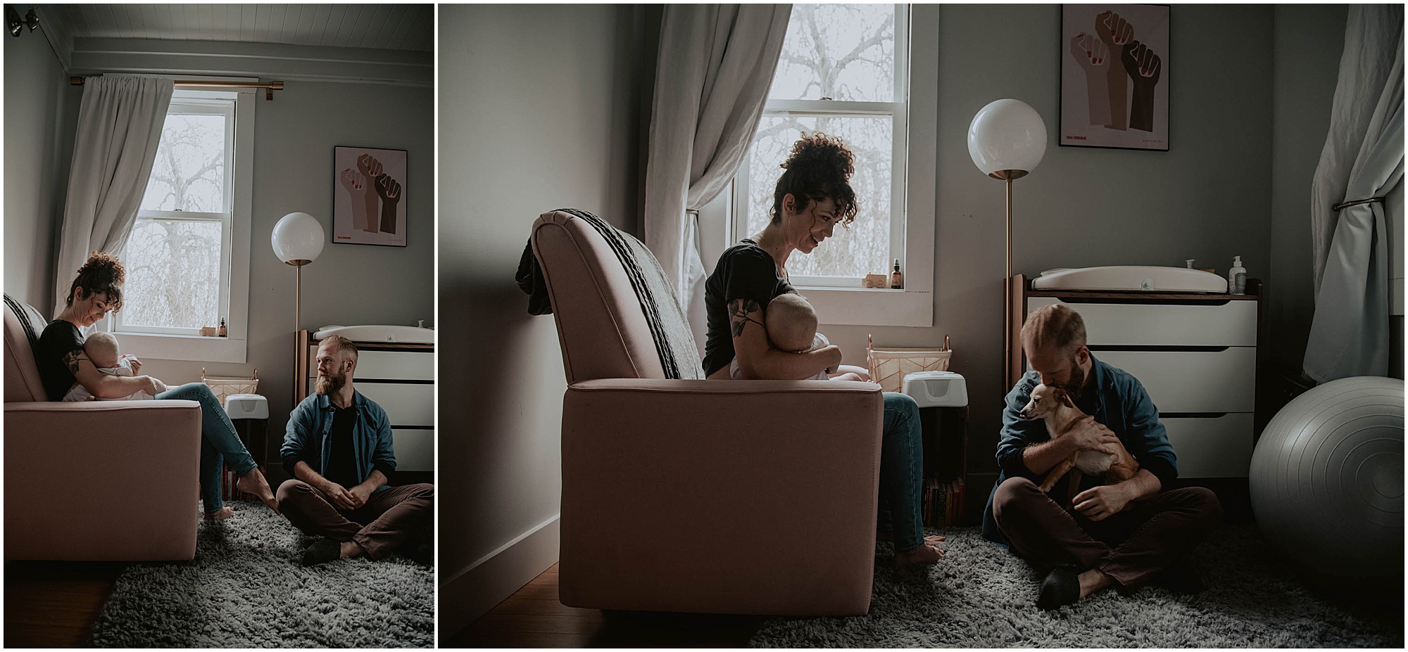 family home session, mom breastfeeding, 