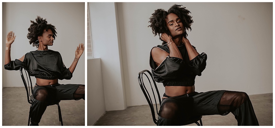 seattle boudoir posing on chair 