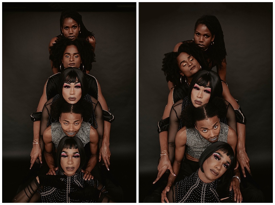 creative heads sticked on one another