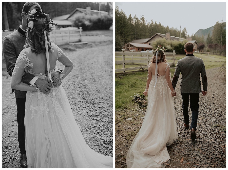 bride and groom on wedding day
