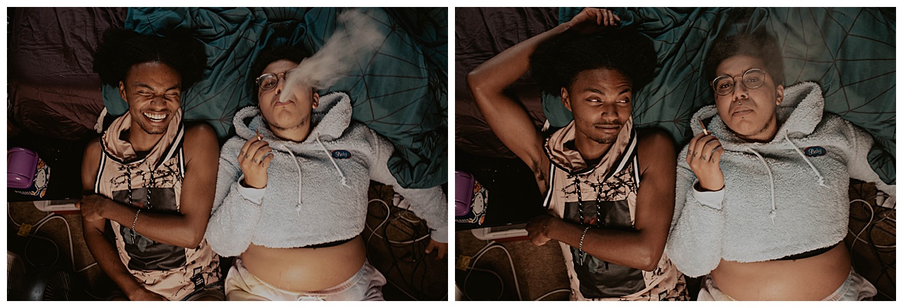 smoking weed with friends, friends smoking a joint in seattle,