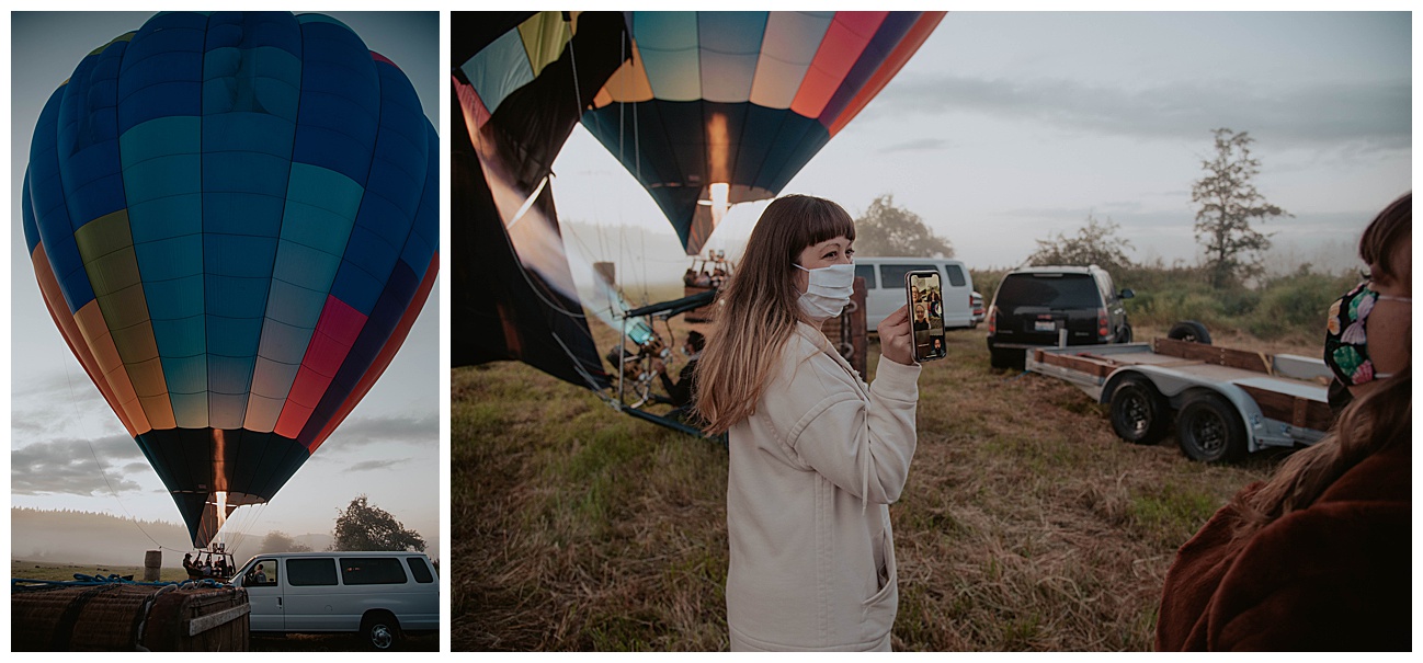 sunrise hot air balloon liftoff 