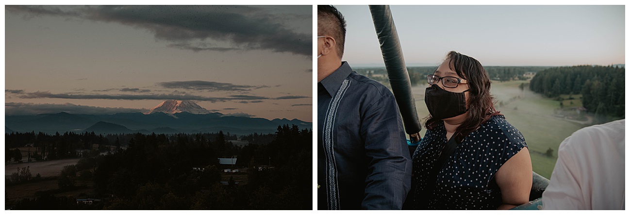 mt. rainier view from hot air balloon