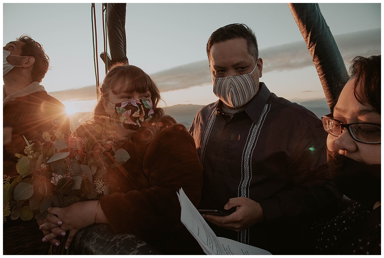 sunrise wedding ceremony from the sky