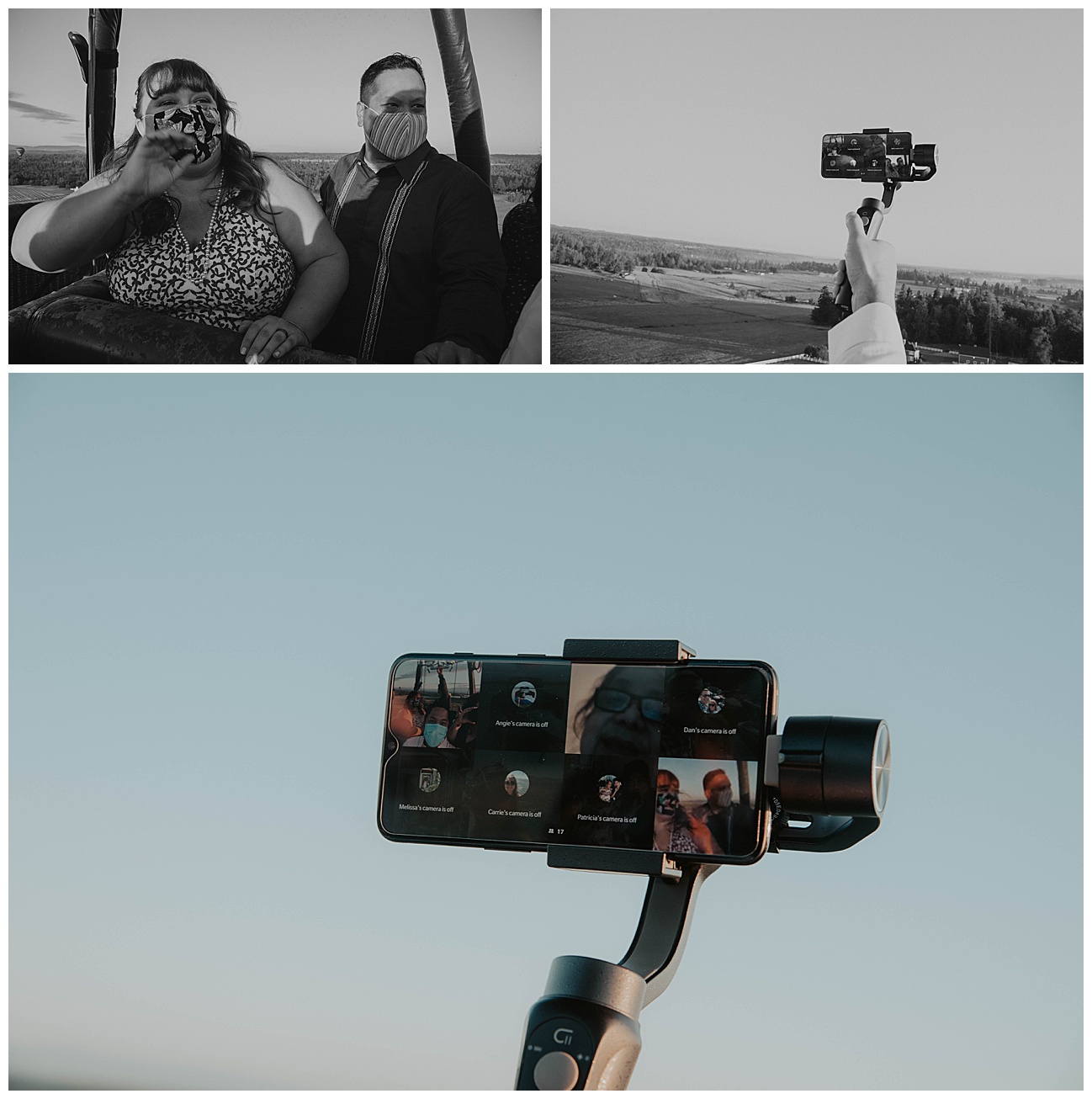 covid wedding, family on facetime