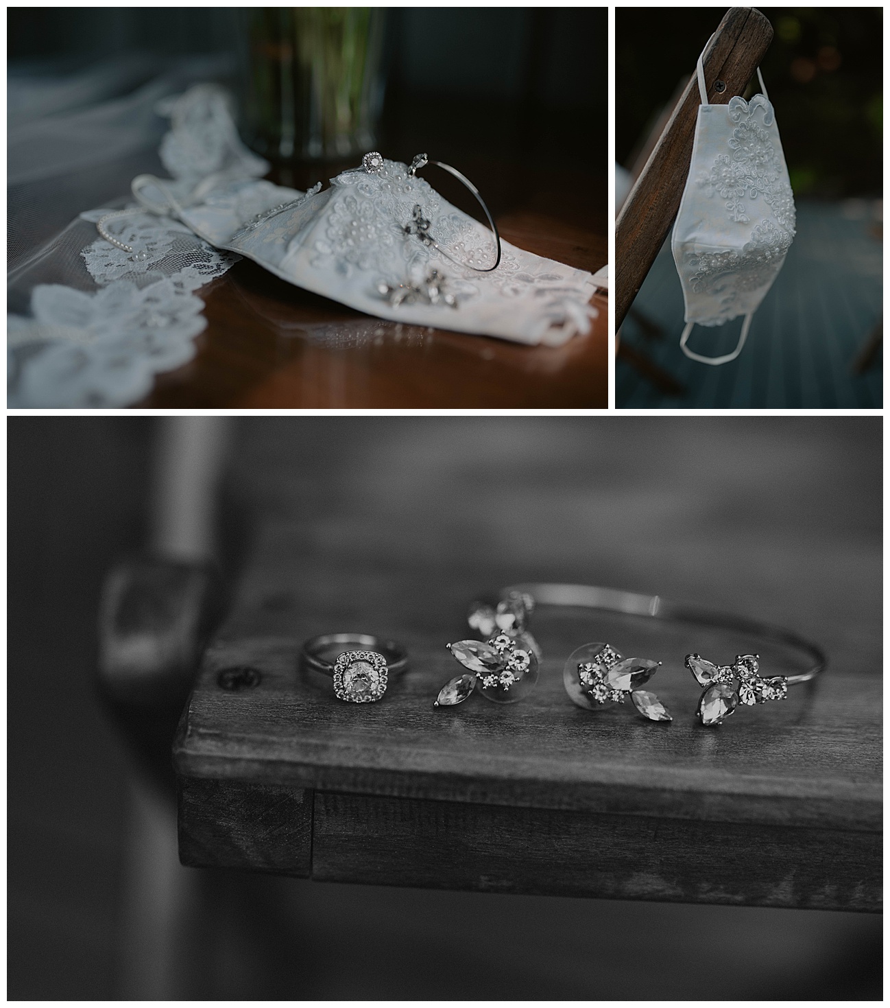 brides white embroidered covid mask for wedding day 