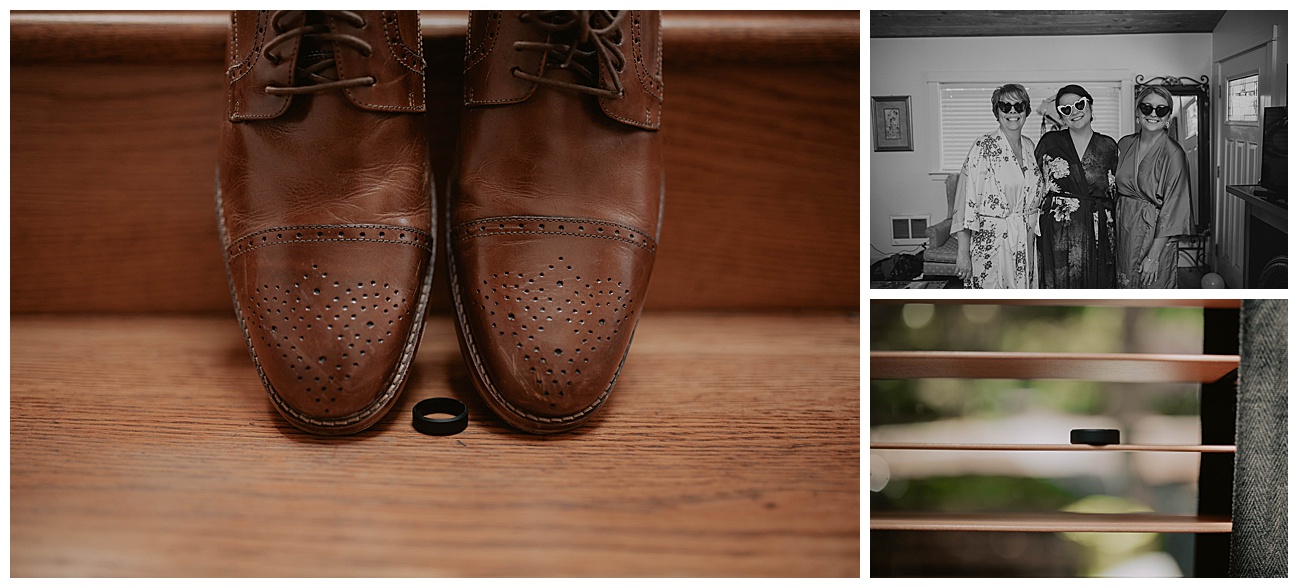 grooms wedding day shoes and wedding ring
