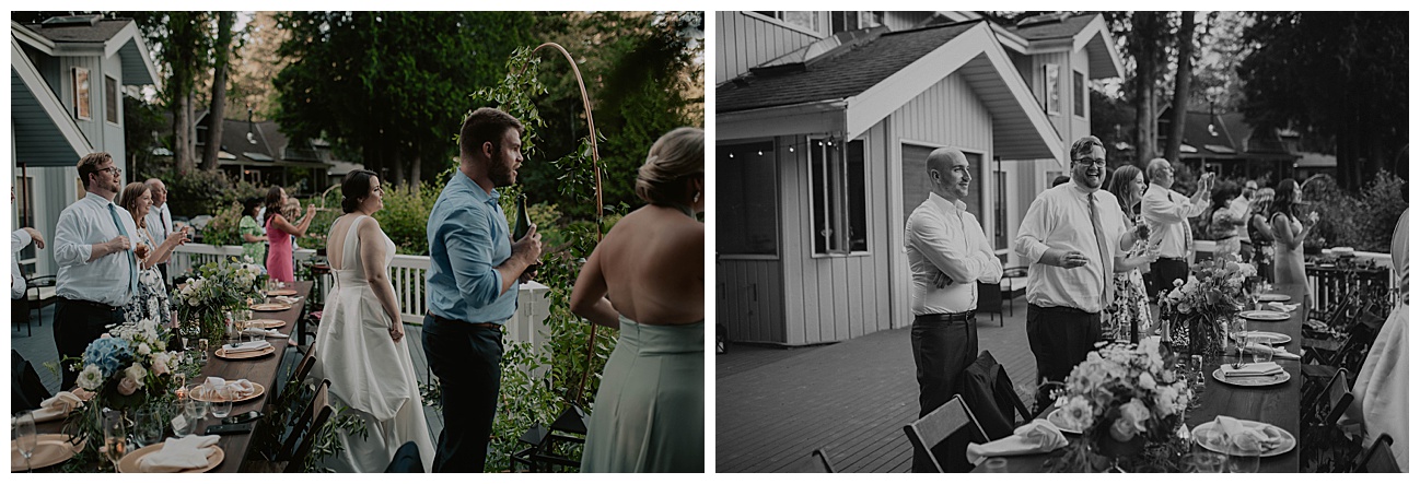 wedding part watching seals swim by