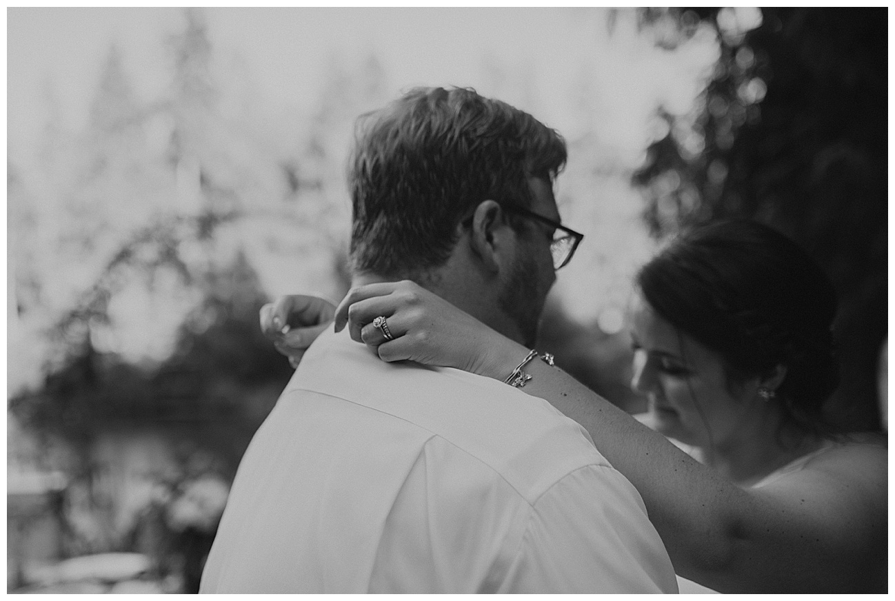 bride and groom during their first dance on wedding day