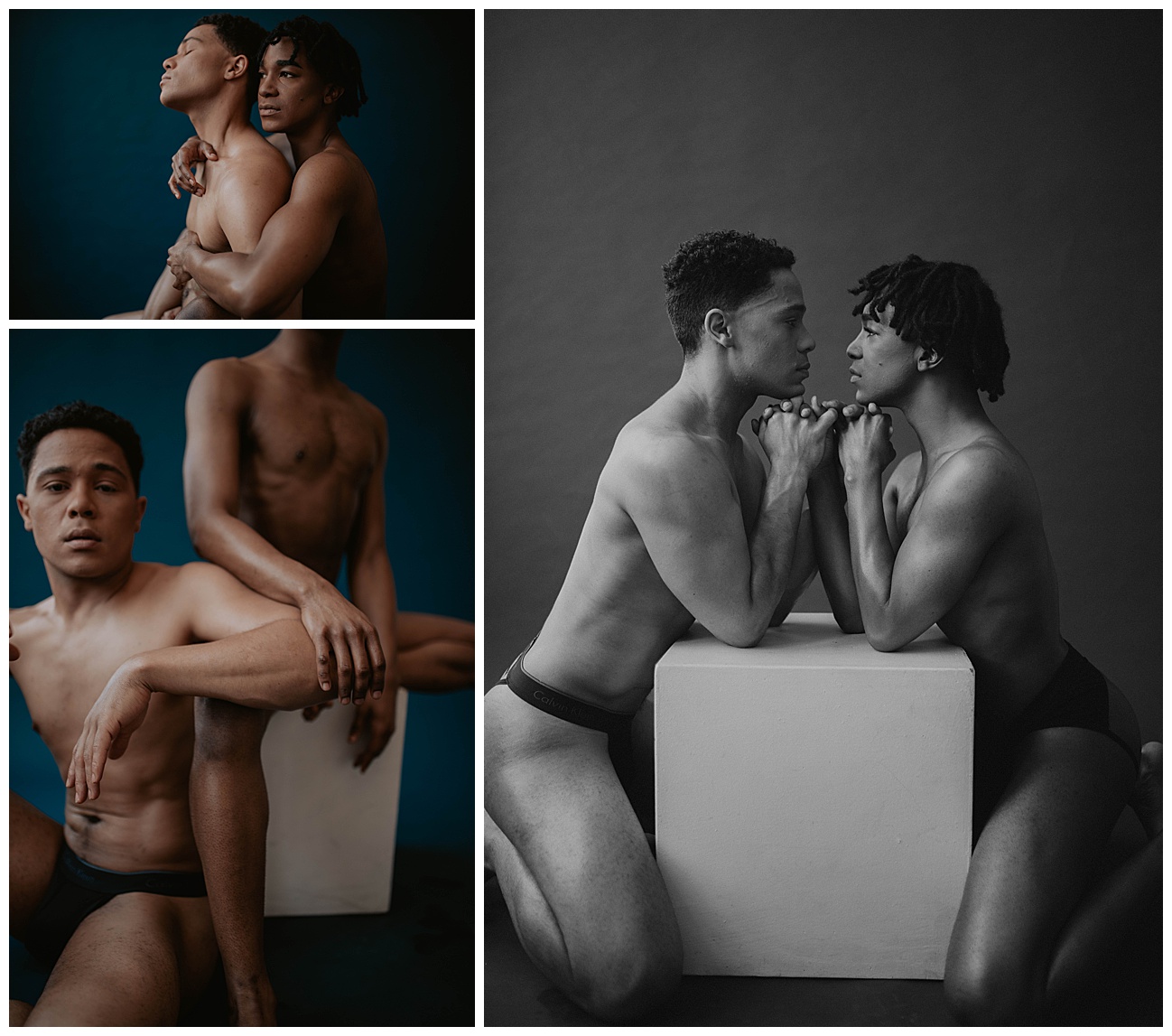 couple together in love boudoir photoshoot 