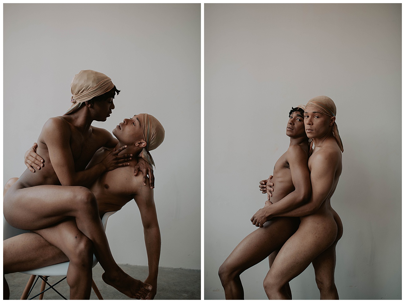 naked couple in matching durags
