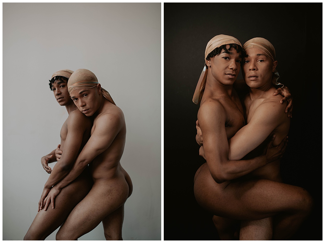 couple wearing matching durags