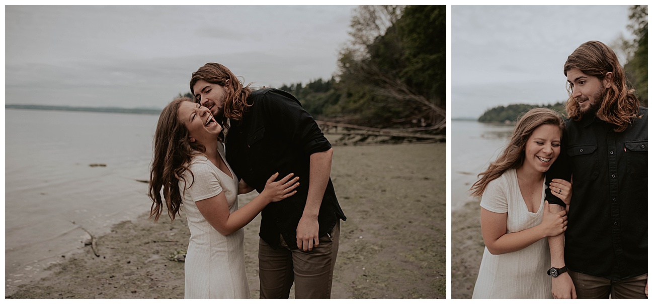 couple laughing on the beach, sommeliers 