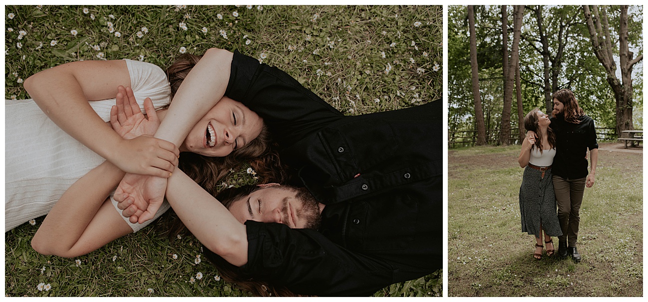 couple in love in the woods